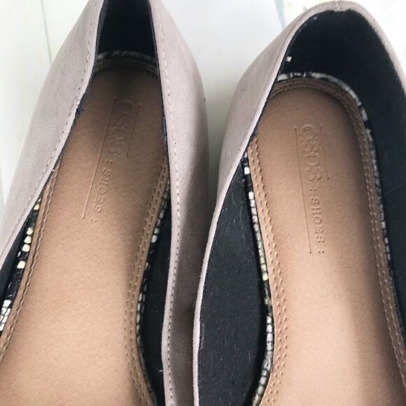 ASOS Vibrant Pointed Contrast Panel Tan Flats 8.5W - Picture 5 of 6